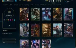 Unranked com 80 Champs e 18 Skins