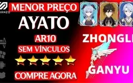 ✨GENSHIN IMPACT CONTA COM ZHONGLI+GANYU+AYATO AR10 ✨