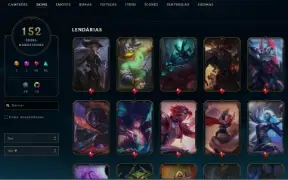 Conta League Of Legends Esmeralda 3, LVL 358 e 152 SKINS