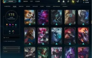 Conta League of Legends Platina todos os campeoes 175 skins