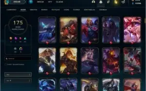 Conta League of Legends Platina todos os campeoes 175 skins