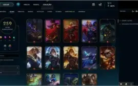 2 Contas LoL (Ouro IV com 259 Skins + Conta Diamante IV)