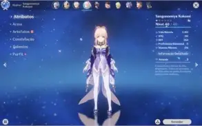 Conta Kazuha Ayaka Kokomi Keqing Qiqi lvl 47