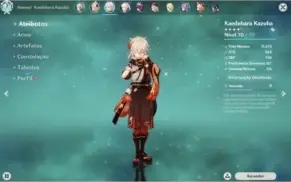 Conta Kazuha Ayaka Kokomi Keqing Qiqi lvl 47