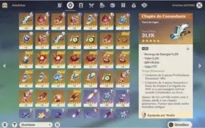 Conta Kazuha Ayaka Kokomi Keqing Qiqi lvl 47