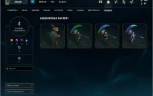 Conta platina 1 / platina 4 com 15 skins e 43 champs