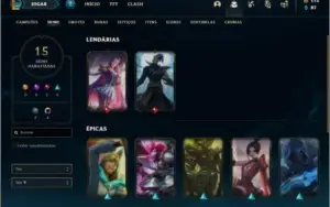 Conta platina 1 / platina 4 com 15 skins e 43 champs