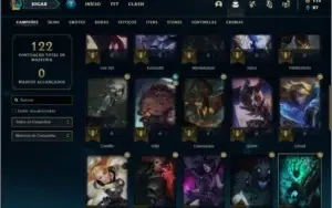Conta platina 1 / platina 4 com 15 skins e 43 champs