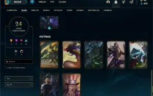 Conta ouro 3 com 60 Champs e 24 Skins