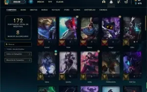 Conta ouro 3 com 60 Champs e 24 Skins