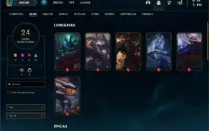 Conta ouro 3 com 60 Champs e 24 Skins