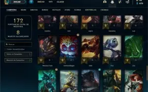 Conta ouro 3 com 60 Champs e 24 Skins