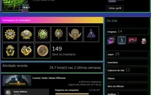 conta global 1028 wins com 9 medalhas, 4,459 horas de jogo