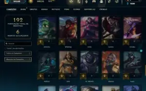 Prata 1 com 80 Champs e 17 Skins + 5 Fragmentos