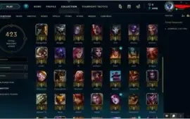 CONTA LEVEL 96 - PLATINA IV - 135 CAMPEÕES - 112 SKINS E +
