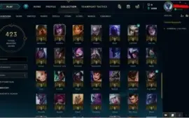 CONTA LEVEL 96 - PLATINA IV - 135 CAMPEÕES - 112 SKINS E +