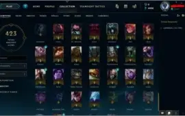 CONTA LEVEL 96 - PLATINA IV - 135 CAMPEÕES - 112 SKINS E +