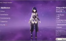 Conta com vários personagens T5 Incluindo: Raiden,eula e ven