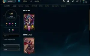 Conta prata 4 com 12 skins e 36 champs