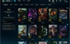 Conta prata 4 com 12 skins e 36 champs