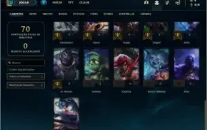 Conta prata 4 com 12 skins e 36 champs