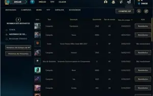 Conta ouro 3 com 23 Champs e 13 Fragmentos de skins