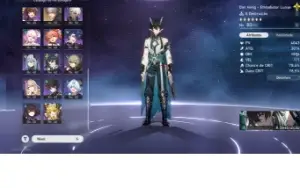 Conta honkai star rail lv62 com Dang hang lunae E2 e cone