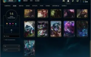 Conta bronze 2 com 16 skins e 36 champs