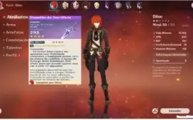 Conta Genshin impact Diluc, barbara C4, beidou [Rank 26]