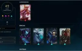 CONTA LOL LVL 200+ 105CHAMPS 42Skins SMURF