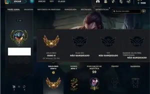 Conta ouro 2 com 31 Champs e 2 Skins + 14 Fragmentos de Skin