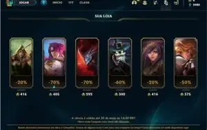 Conta ouro 2 com 31 Champs e 2 Skins + 14 Fragmentos de Skin