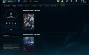 Conta ouro 2 com 31 Champs e 2 Skins + 14 Fragmentos de Skin