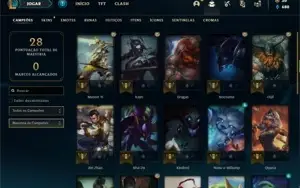 Conta ouro 4 com 26 Champs e 3 Skins + 2 Fragmentos