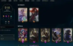Conta perfeita com 218 Skins - Perfeita Para Qualquer Lane