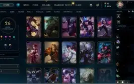 Conta lol prata 3 26 skins nivel 136