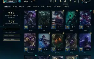 CONTA LOL - LVL 287 - 125 Champions - 86 Skins - FULL ACESSO