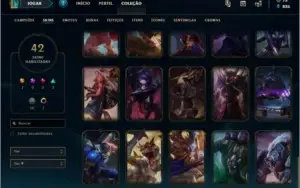 Conta League of Legenda Gold 1 - 122 Campeões / 42 Skins