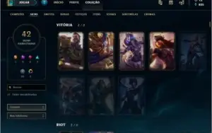 Conta League of Legenda Gold 1 - 122 Campeões / 42 Skins