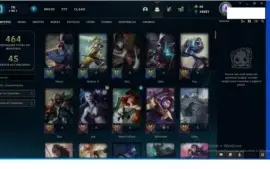 conta em oferta platina 1 com 232 skins e tods os campeao