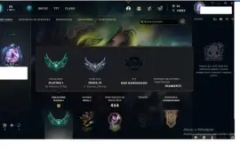 conta em oferta platina 1 com 232 skins e tods os campeao