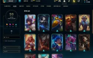 Conta prata 3 com 40 Champs e 20 Skins + 7 Fragmentos