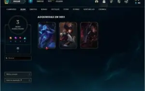 Conta MESTRE com 3 skins e 36 champs