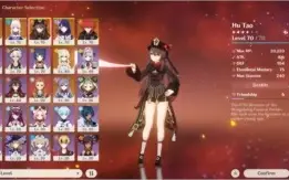 Conta AR 48 com Hutao C1 + 5 personagens 5 estrelas
