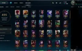 CONTA GOLD 1(PLAT s7), 57 SKINS, FALTANDO 8 CHAMPS, LVL 77