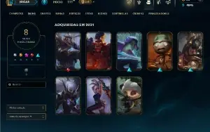 Unranked com 30 Champs e 8 Skins