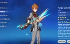 CONTA GENSHIN AR56 - 9 LENDÁRIOS ⭐ + 3 ARMAS 5 ⭐- HUTAO+