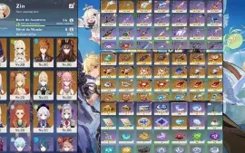 CONTA GENSHIN AR56 - 9 LENDÁRIOS ⭐ + 3 ARMAS 5 ⭐- HUTAO+