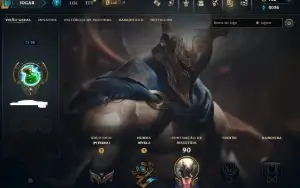 Conta Lol Ferro, Lvl 30, Skin Lendária, Upada Na Mão, 8K Ea