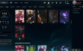 Conta lol 104 campeões e 104 skins